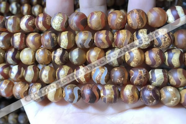 CAA3895 15 inches 10mm round tibetan agate beads wholesale