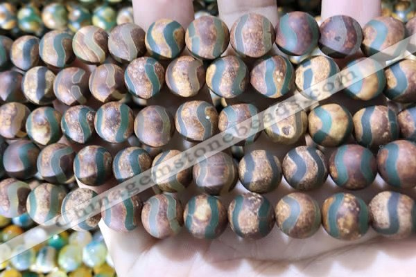 CAA3897 15 inches 10mm round tibetan agate beads wholesale