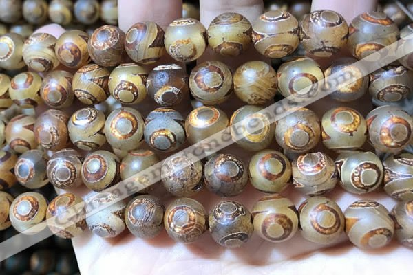 CAA3901 15 inches 10mm round tibetan agate beads wholesale