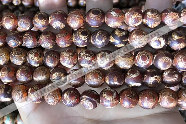 CAA3907 15 inches 10mm round tibetan agate beads wholesale