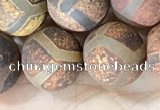 CAA3921 15 inches 12mm round tibetan agate beads wholesale