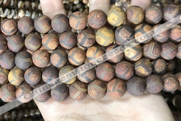 CAA3921 15 inches 12mm round tibetan agate beads wholesale