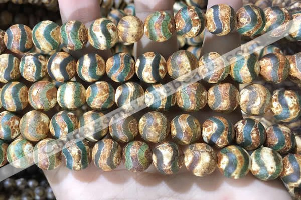 CAA3922 15 inches 12mm round tibetan agate beads wholesale