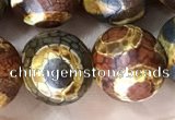 CAA3925 15 inches 12mm round tibetan agate beads wholesale
