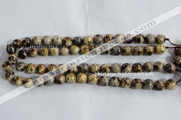 CAA393 15.5 inches 8mm round fire crackle agate beads wholesale