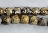 CAA394 15.5 inches 10mm round fire crackle agate beads wholesale