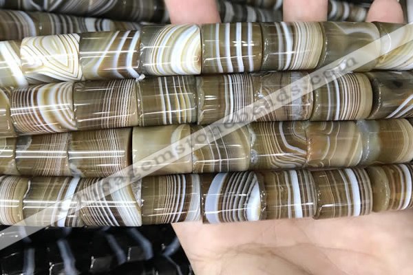 CAA3947 15.5 inches 15*18mm tube Madagascar agate beads wholesale