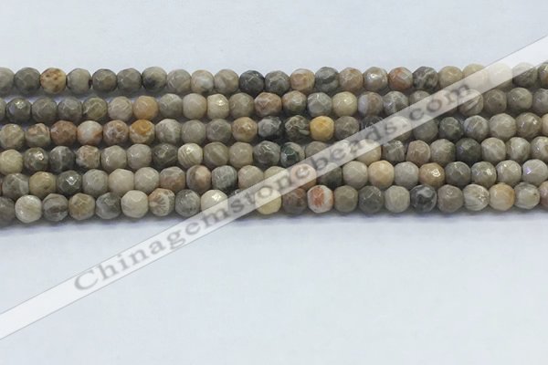 CAA3960 15.5 inches 4mm faceted round chrysanthemum agate beads