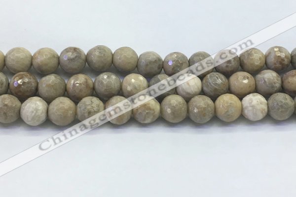 CAA3964 15.5 inches 12mm faceted round chrysanthemum agate beads