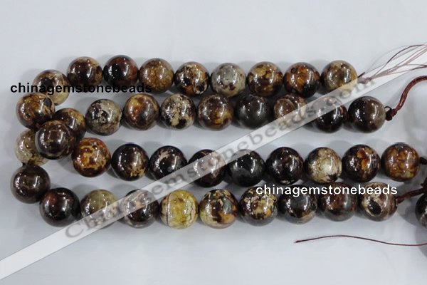 CAA397 15.5 inches 16mm round fire crackle agate beads wholesale