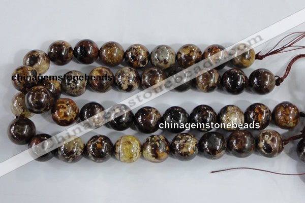 CAA398 15.5 inches 18mm round fire crackle agate beads wholesale