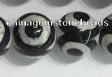 CAA3993 15 inches 12mm round tibetan agate beads wholesale