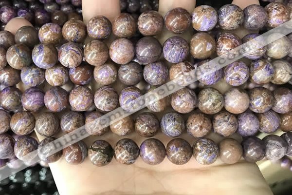 CAA4002 15.5 inches 8mm round purple crazy lace agate beads