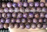 CAA4005 15.5 inches 14mm round purple crazy lace agate beads