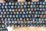 CAA4009 15.5 inches 6mm round blue crazy lace agate beads