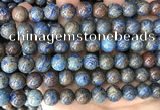 CAA4011 15.5 inches 10mm round blue crazy lace agate beads