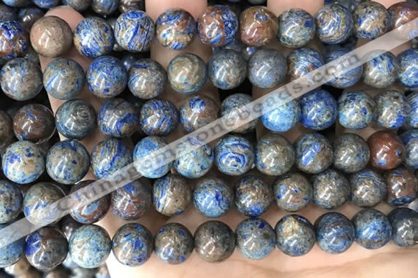 CAA4011 15.5 inches 10mm round blue crazy lace agate beads