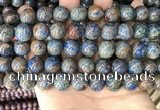 CAA4012 15.5 inches 12mm round blue crazy lace agate beads