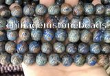 CAA4013 15.5 inches 14mm round blue crazy lace agate beads