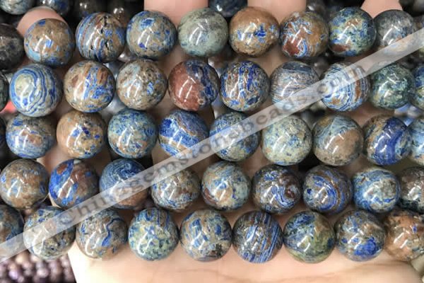 CAA4014 15.5 inches 16mm round blue crazy lace agate beads