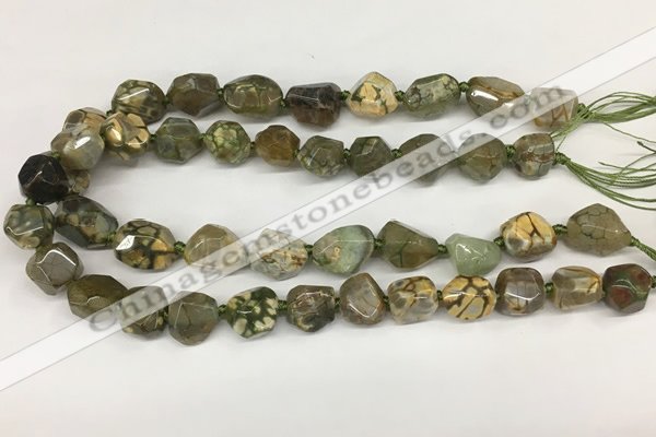 CAA4060 10*14mm - 12*16mm nuggets dragon vein agate beads