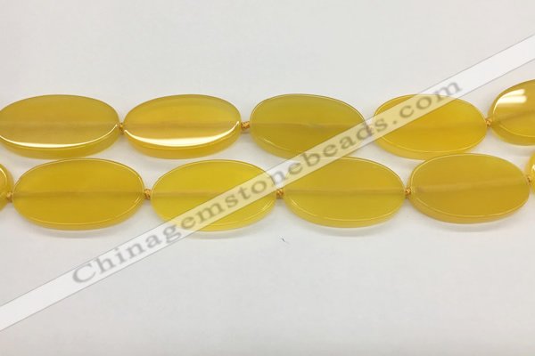 CAA4064 15.5 inches 30*50mm oval yellow agate gemstone beads