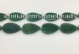 CAA4069 15.5 inches 30*50mm flat teardrop green agate gemstone beads