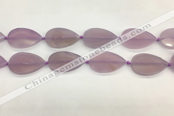 CAA4076 15.5 inches 30*50mm flat teardrop purple agate gemstone beads