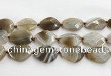 CAA4080 15.5 inches 22*30mm - 26*32mm faceted freeform line agate beads