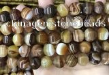 CAA4142 15.5 inches 12mm pumpkin line agate beads wholesale