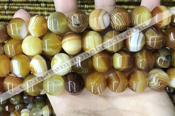 CAA4143 15.5 inches 14mm pumpkin line agate beads wholesale