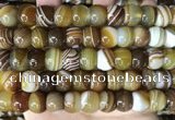 CAA4148 15.5 inches 10*13mm rondelle line agate beads wholesale