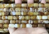 CAA4151 15.5 inches 8*12mm drum line agate beads wholesale