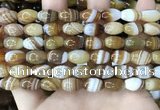 CAA4158 15.5 inches 8*12mm rice line agate beads wholesale