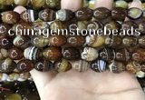 CAA4159 15.5 inches 10*14mm rice line agate beads wholesale