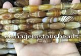 CAA4165 15.5 inches 8*20mm rice line agate beads wholesale