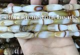 CAA4166 15.5 inches 10*30mm rice line agate beads wholesale