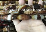 CAA4168 15.5 inches 12*40mm rice line agate beads wholesale