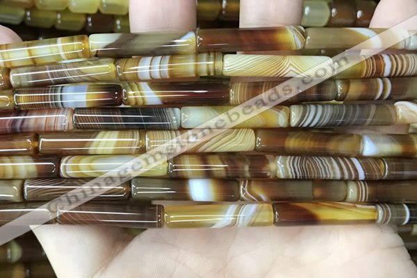 CAA4177 15.5 inches 5*24mm tube line agate beads wholesale