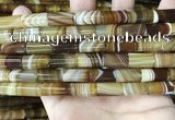 CAA4179 15.5 inches 8*16mm tube line agate beads wholesale