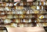 CAA4196 15.5 inches 9*14mm carved drum line agate gemstone beads