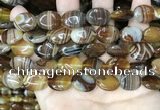 CAA4213 15.5 inches 13*18mm oval line agate beads wholesale