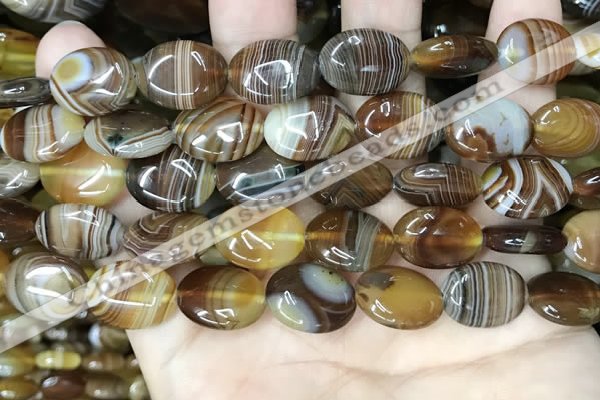 CAA4213 15.5 inches 13*18mm oval line agate beads wholesale