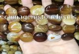 CAA4214 15.5 inches 15*20mm oval line agate beads wholesale