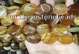 CAA4215 15.5 inches 18*25mm oval line agate beads wholesale