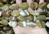 CAA4221 15.5 inches 18*25mm flat teardrop line agate beads wholesale