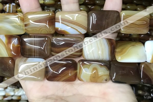 CAA4228 15.5 inches 18*25mm rectangle line agate beads wholesale