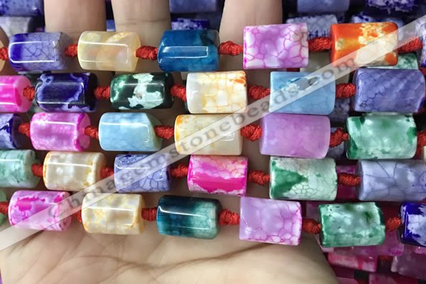 CAA4245 15.5 inches 10*14mm - 11*15mm tube dragon veins agate beads