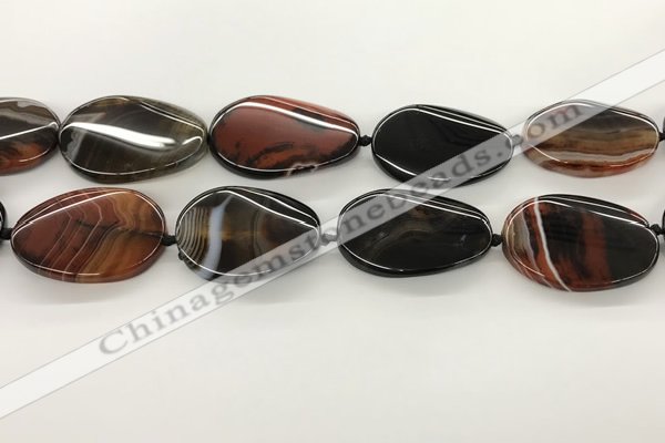 CAA4305 15.5 inches 30*40mm twisted oval line agate beads