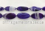 CAA4310 15.5 inches 25*50mm twisted oval line agate beads